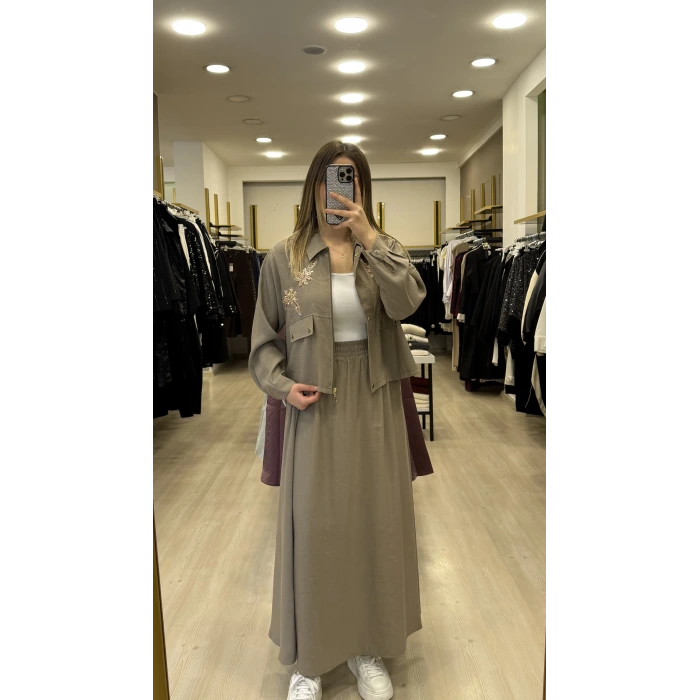 Yaprak Nakışlı Tensel İkili Takım