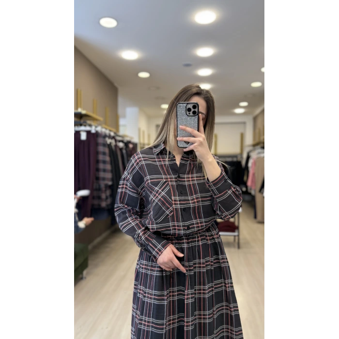 Slon Ekoseli Tensel Etekli İkili Takım