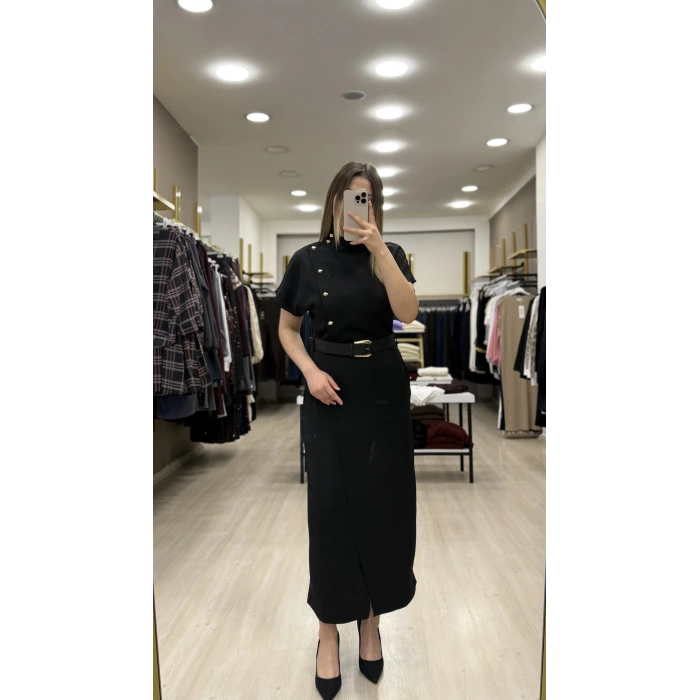 Wiko Düğme Ve Kemer Detaylı Elbise