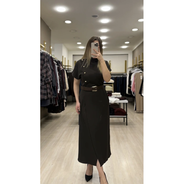 Wiko Düğme Ve Kemer Detaylı Elbise