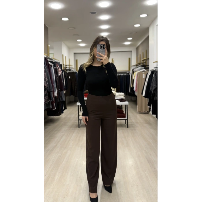 Class Yandan Fermuarlı Likralı Palazzo Pantolon