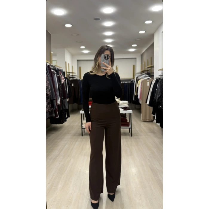 Class Yandan Fermuarlı Likralı Palazzo Pantolon