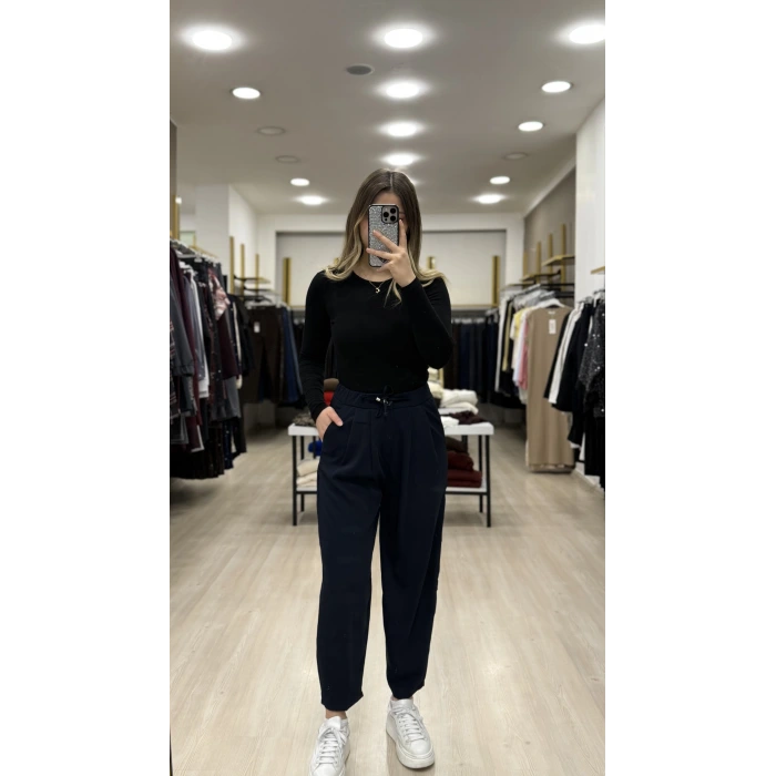 Bervi Bel Büzğülü Şalvar Pantolon