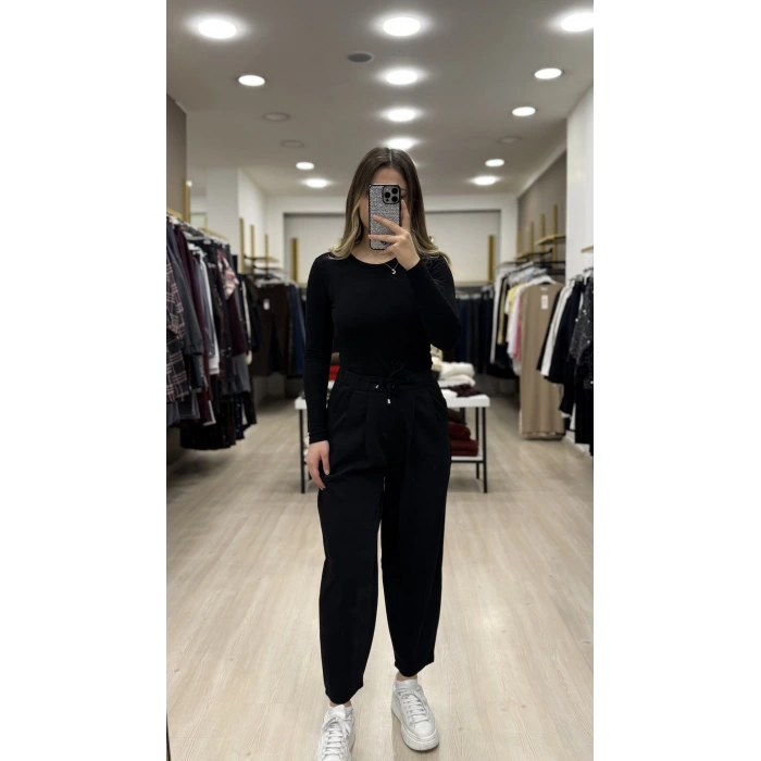 Bervi Bel Büzğülü Şalvar Pantolon