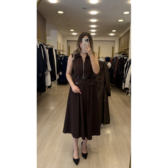 Florentia Fermuarlı Tensel Elbise