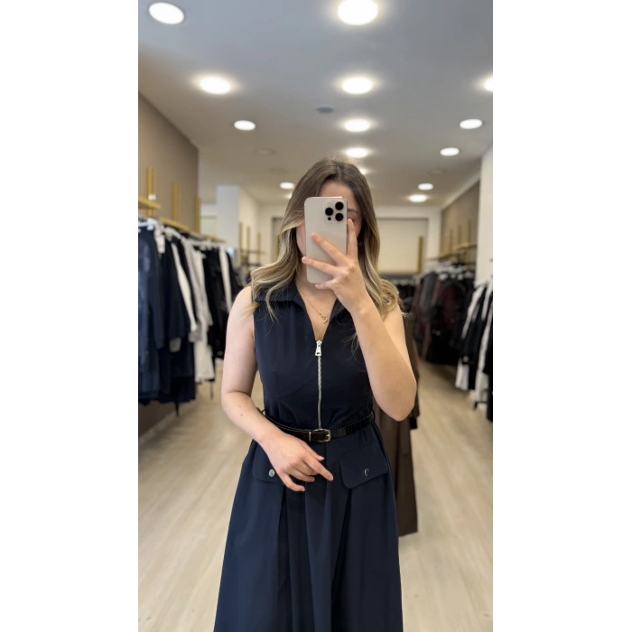 Florentia Fermuarlı Tensel Elbise