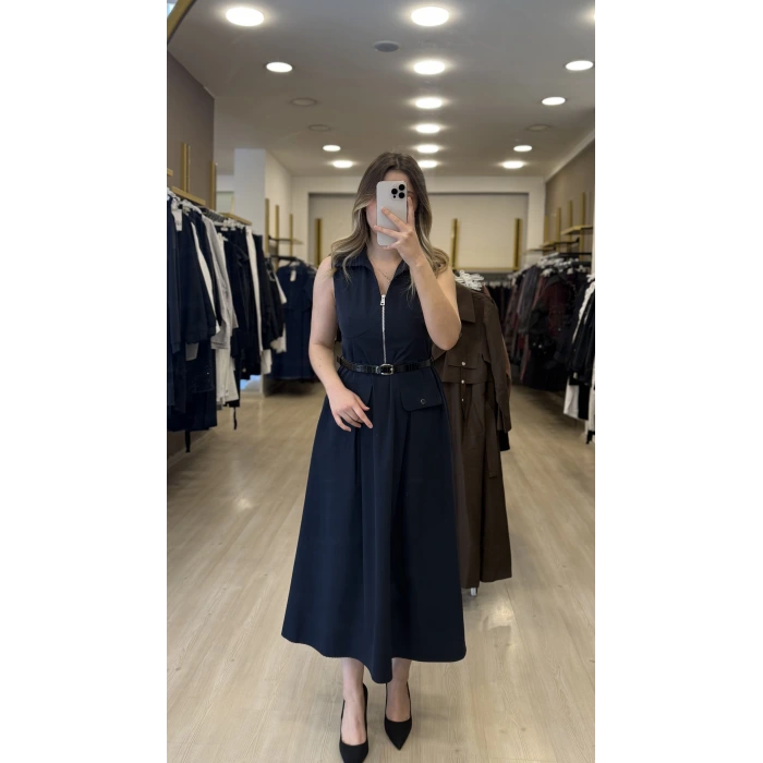 Florentia Fermuarlı Tensel Elbise