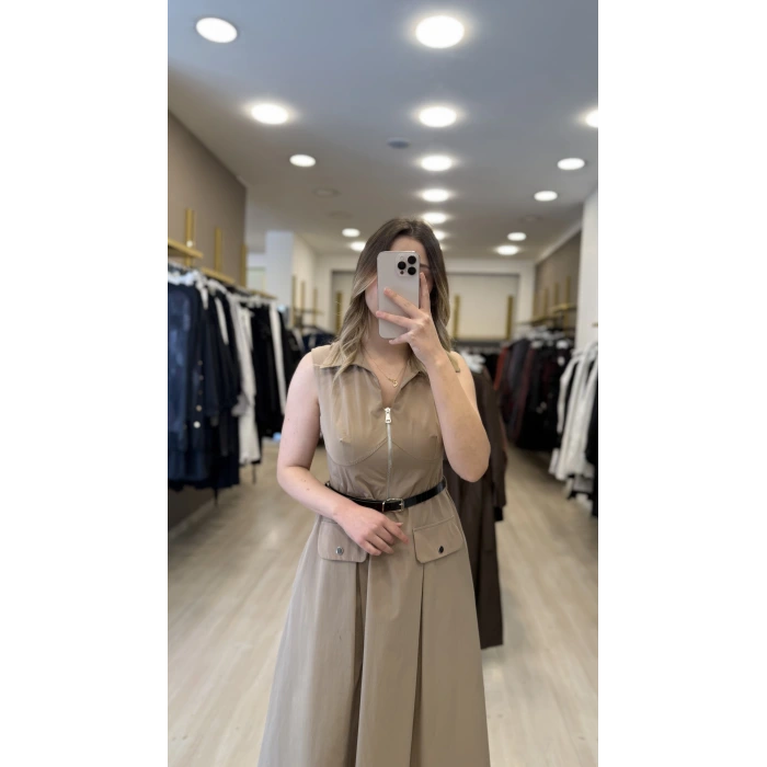 Florentia Fermuarlı Tensel Elbise