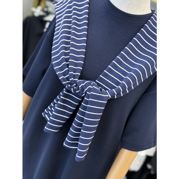 Çizgili Şallı Modal İkili Takım