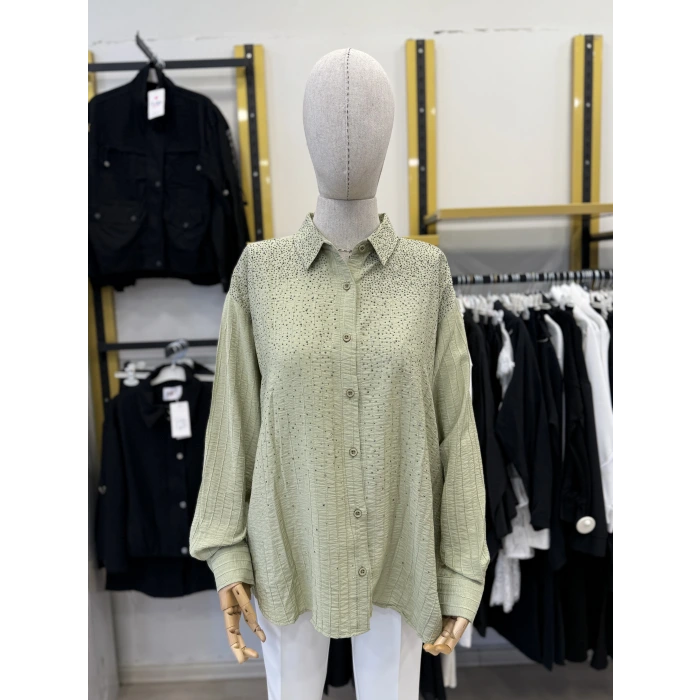 Beek Taşlı Garnili Gömlek