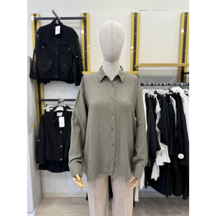 Beek Taşlı Garnili Gömlek