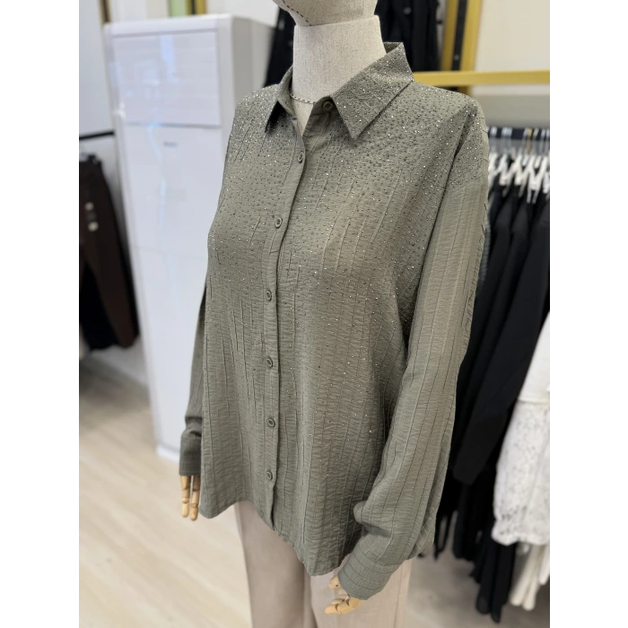 Beek Taşlı Garnili Gömlek