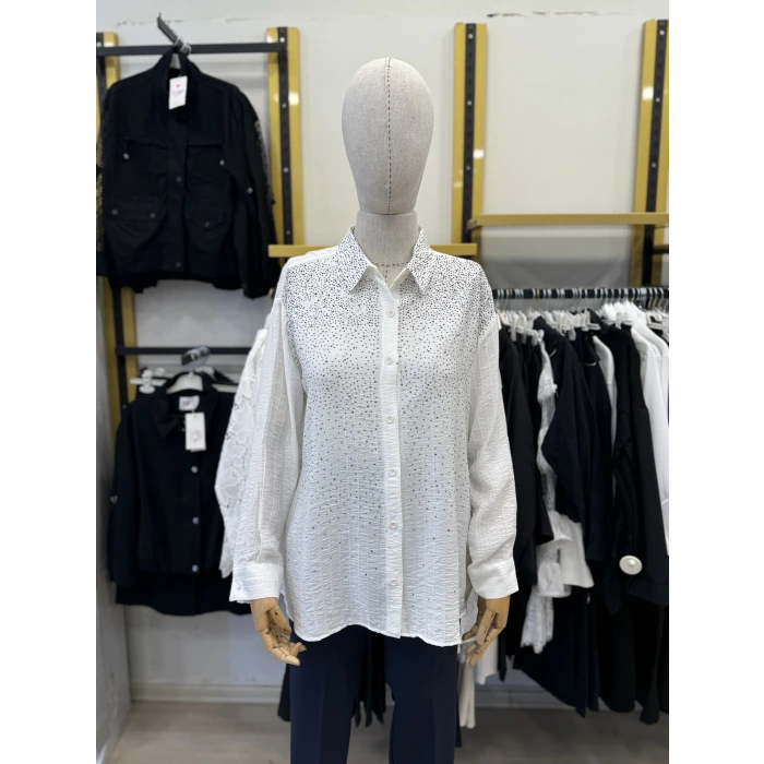 Beek Taşlı Garnili Gömlek