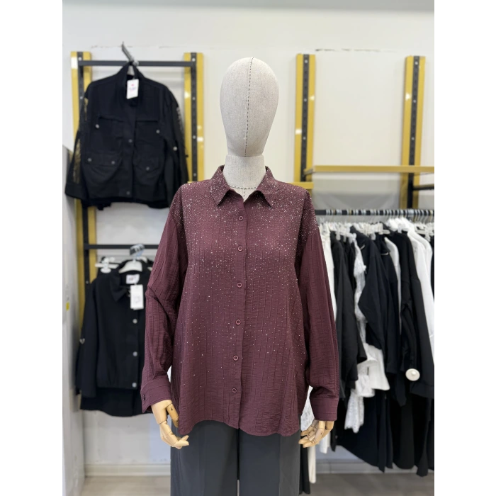 Beek Taşlı Garnili Gömlek