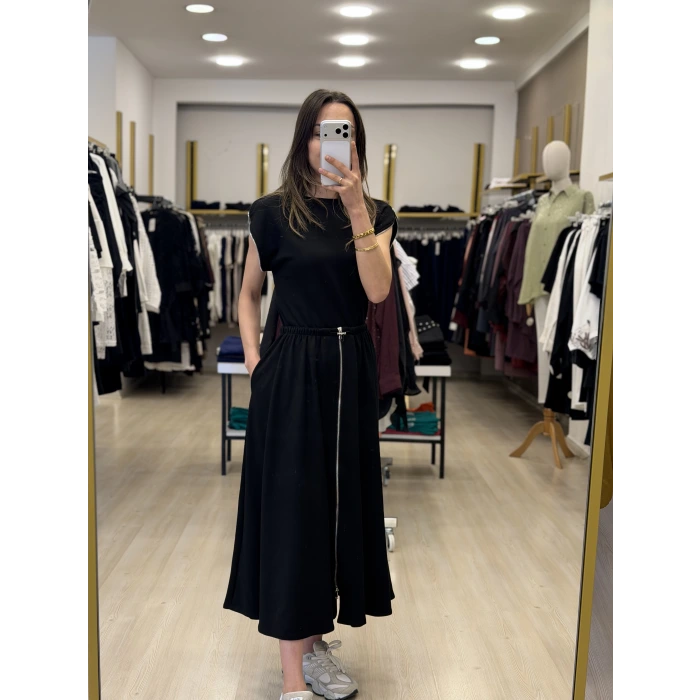 Conic Modal Fermuar Detaylı Etekli İkili Takım