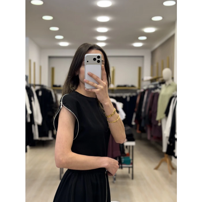 Conic Modal Fermuar Detaylı Etekli İkili Takım