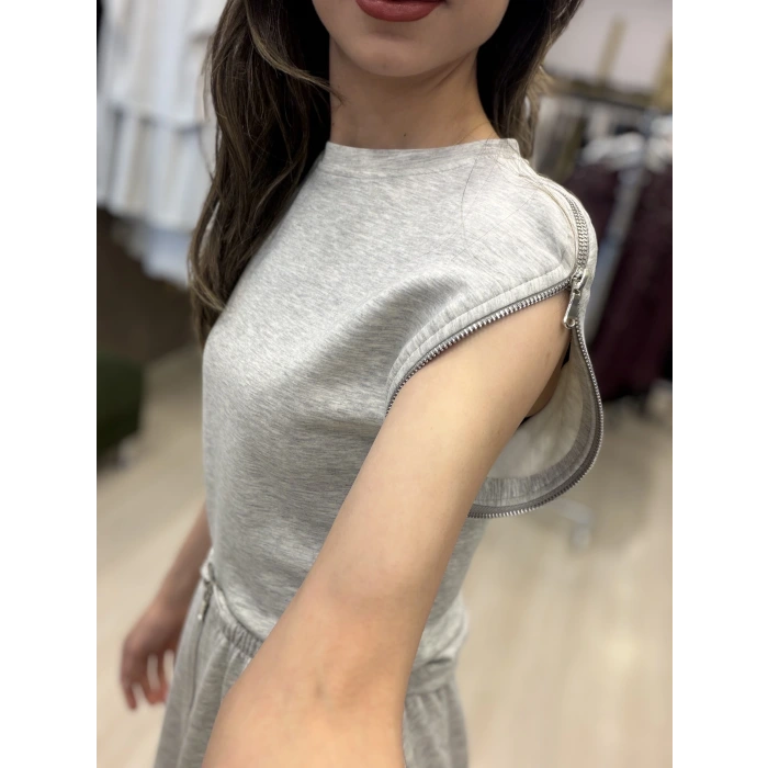 Conic Modal Fermuar Detaylı Etekli İkili Takım