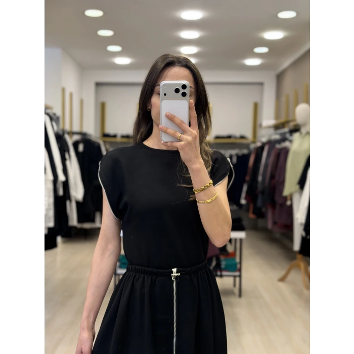 Conic Modal Fermuar Detaylı Etekli İkili Takım