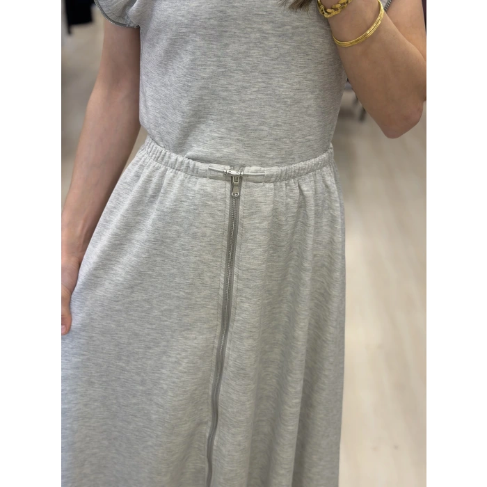 Conic Modal Fermuar Detaylı Etekli İkili Takım