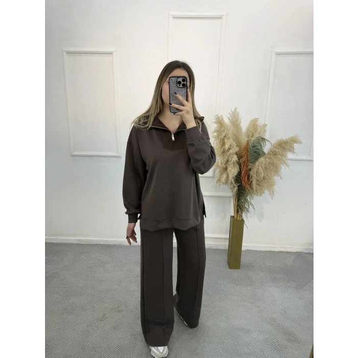 Fitilli Triko Detaylı Modal İikil Takım