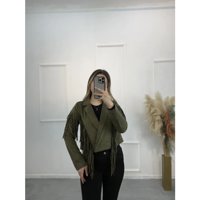 Allcote Saçaklı Tasarım Süet Ceket