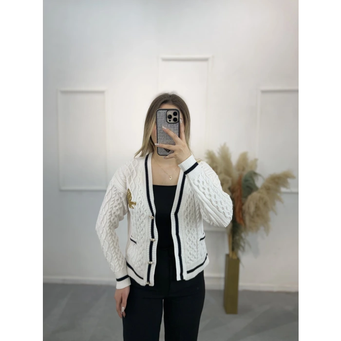 Alless Bymn Taşlı Kuş Detaylı Hırka