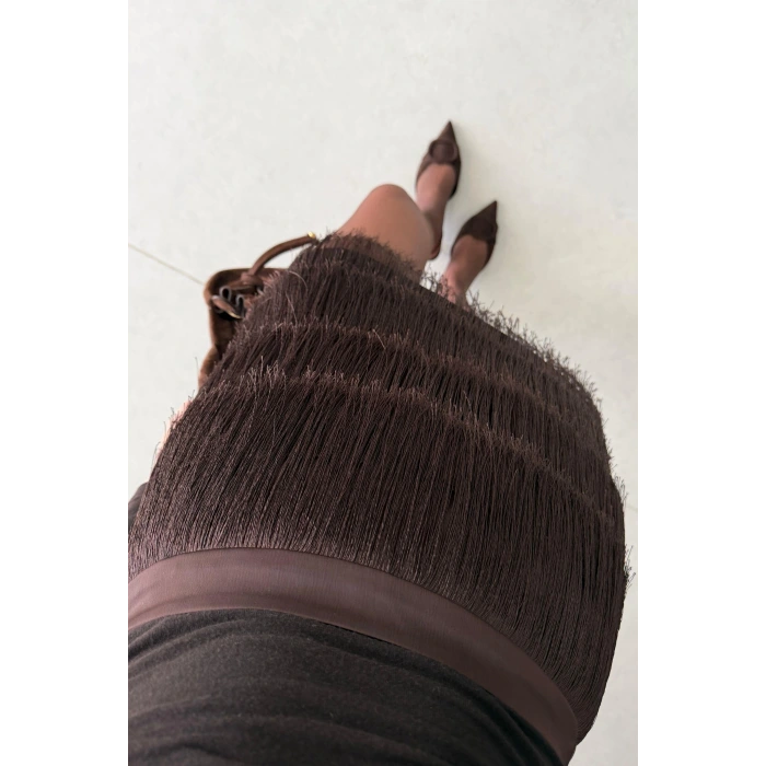 Asimetrik Kesim Saten Etek