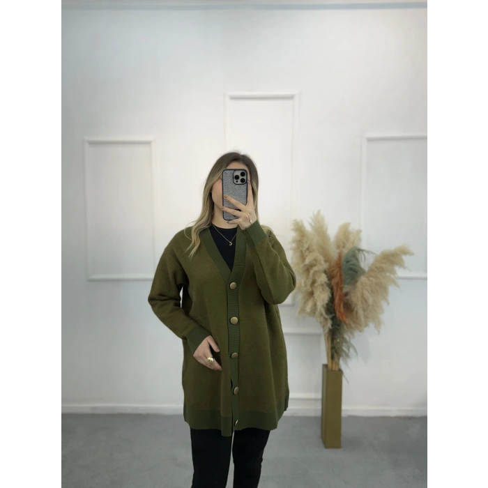 Atten Önden Düğmeli Yumoş Hırka