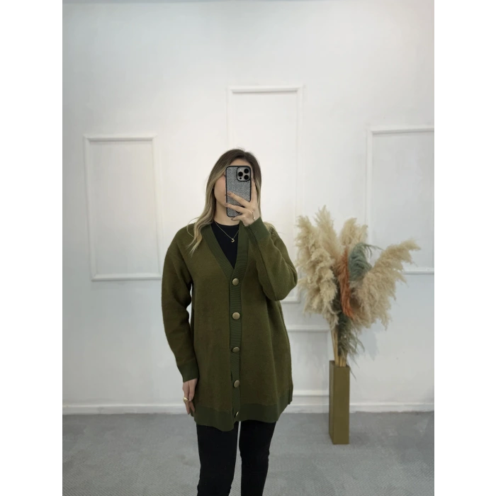 Atten Önden Düğmeli Yumoş Hırka