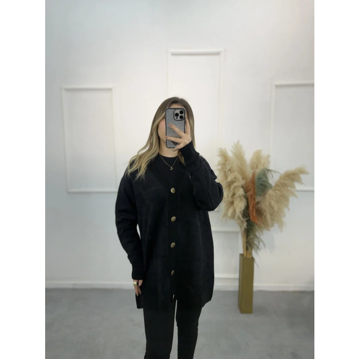 Atten Önden Düğmeli Yumoş Hırka