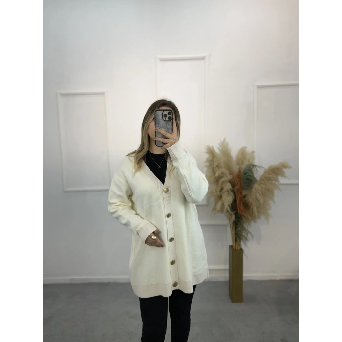 Atten Önden Düğmeli Yumoş Hırka