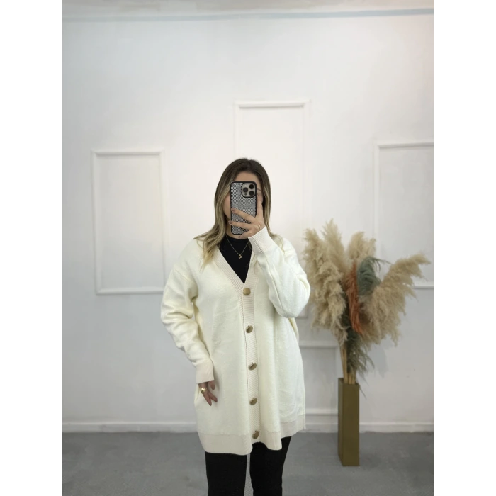 Atten Önden Düğmeli Yumoş Hırka