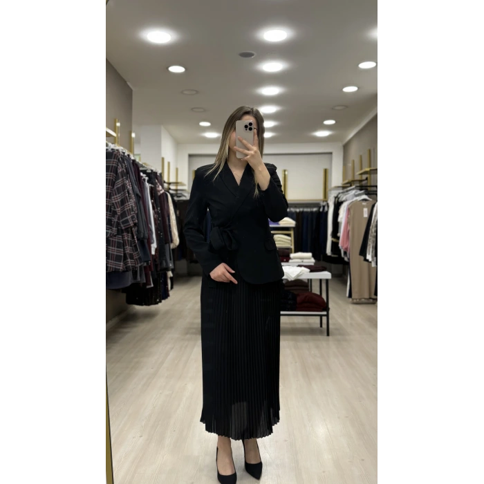 Bews Ceketli Pileli Elbise