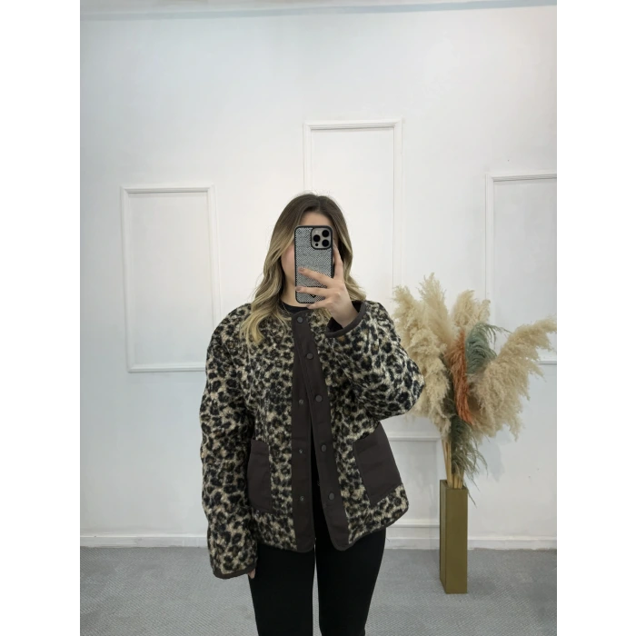 Çift Taraflı Leopar Ceket
