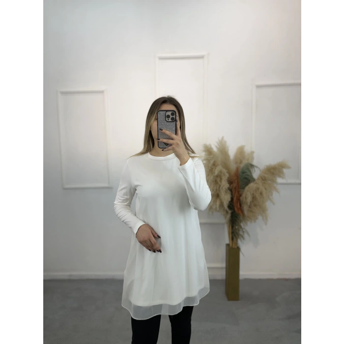 Coper Önü Şifon Uzun Kollu İçlik