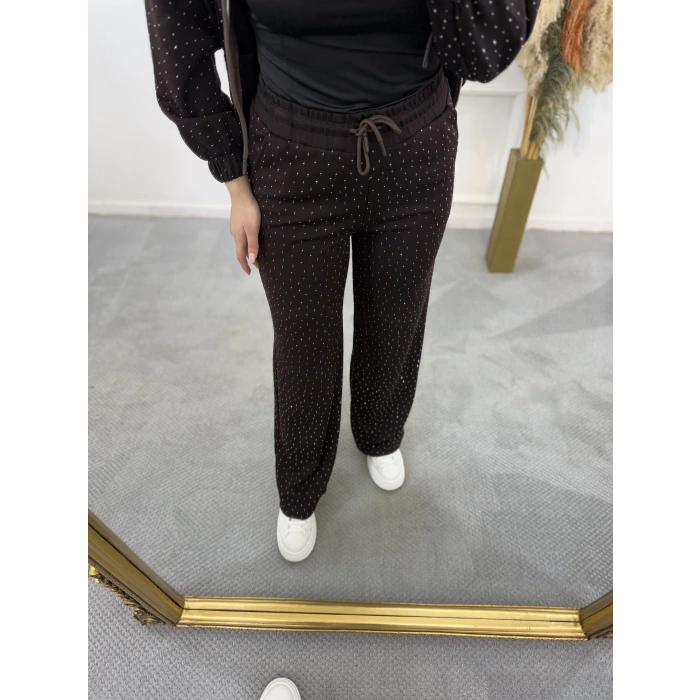 Dökme Taşlı Fermuarlı İkili Takım