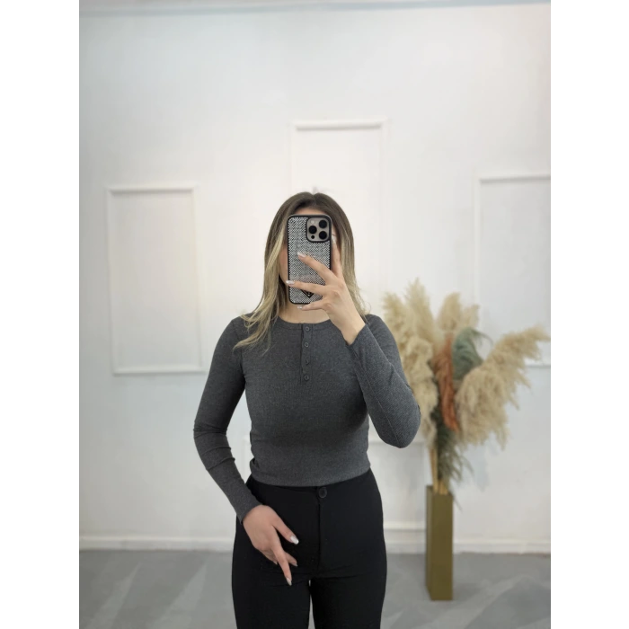 Eav Düğmeli Fitilli Bluz