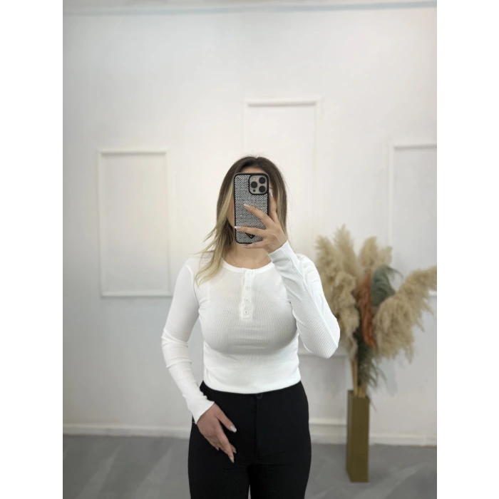 Eav Düğmeli Fitilli Bluz