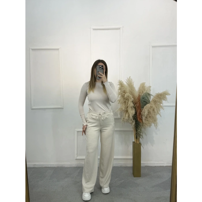 Fermuarlı İpli Modal Pantolon