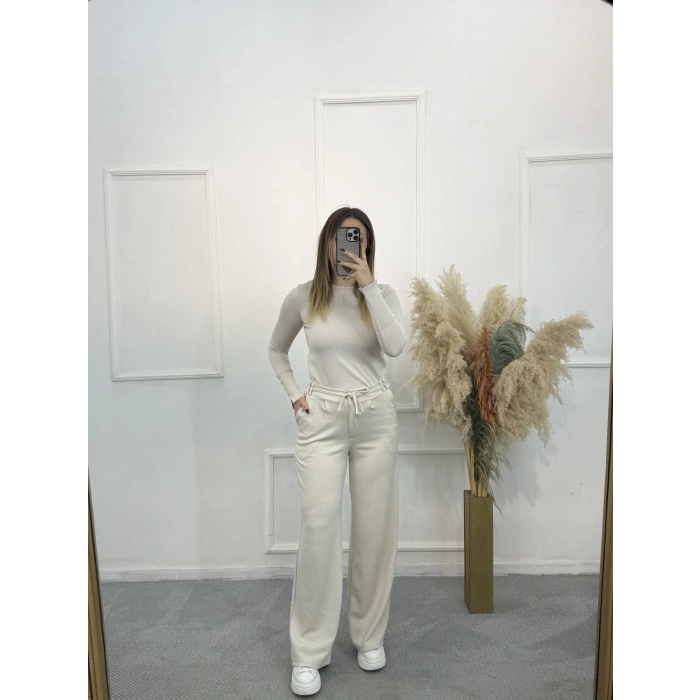 Fermuarlı İpli Modal Pantolon