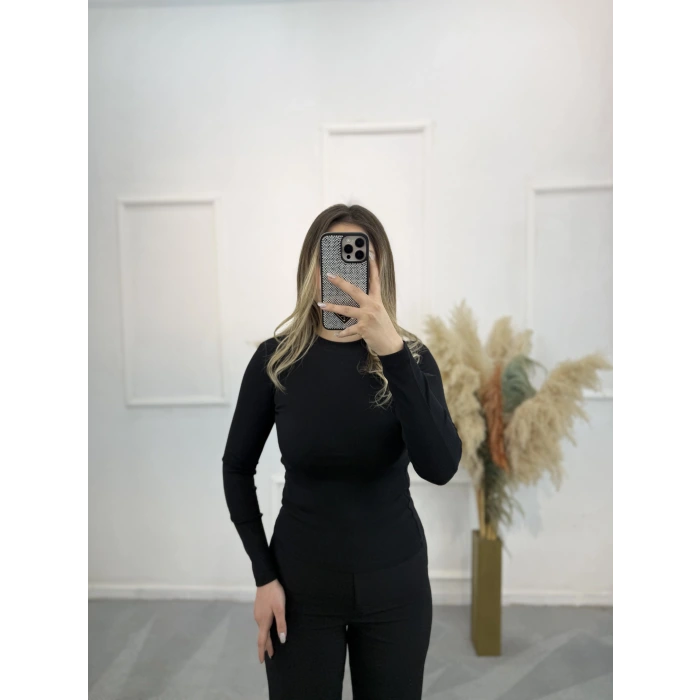 Jen Fitilli Uzun Kol Crop