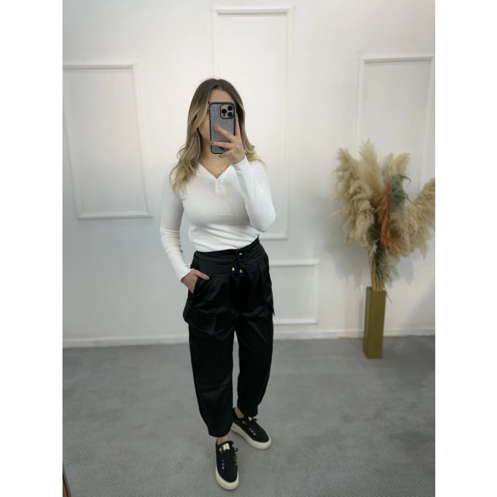 Jirble Pileli Preimum Saten Pantolon