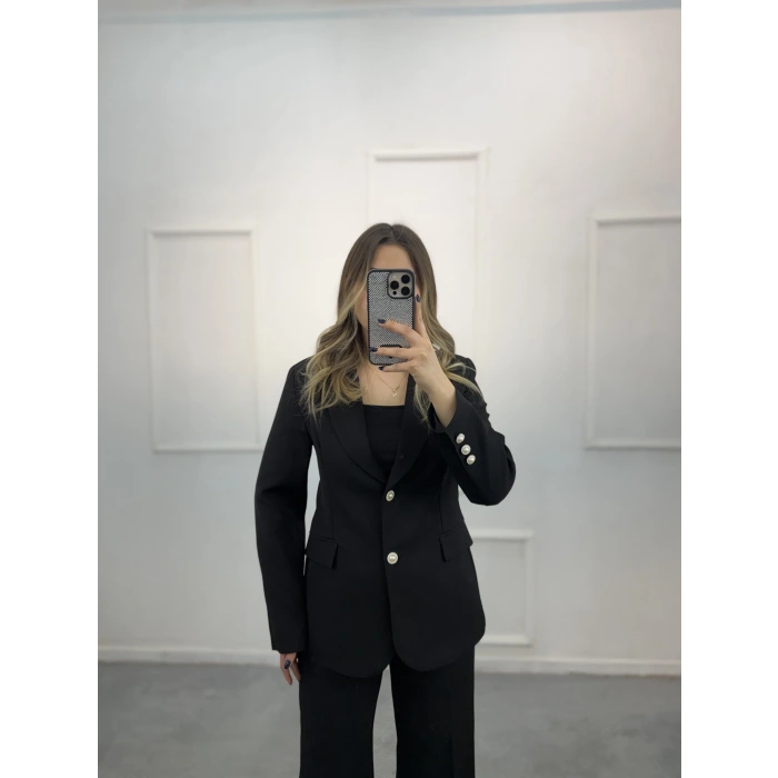 Join İnci Düğme Detaylı Blazer İkili Takım