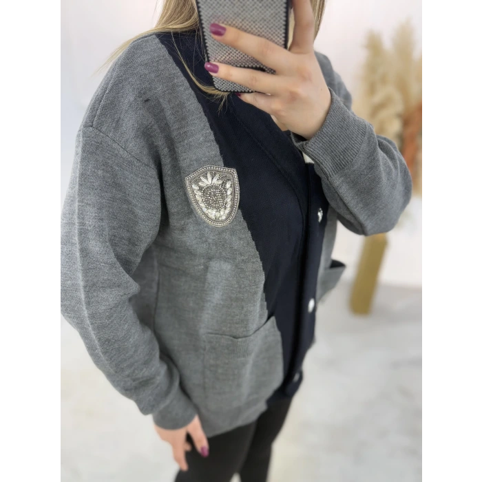 Layd Clap Taşlı Triko Hırka