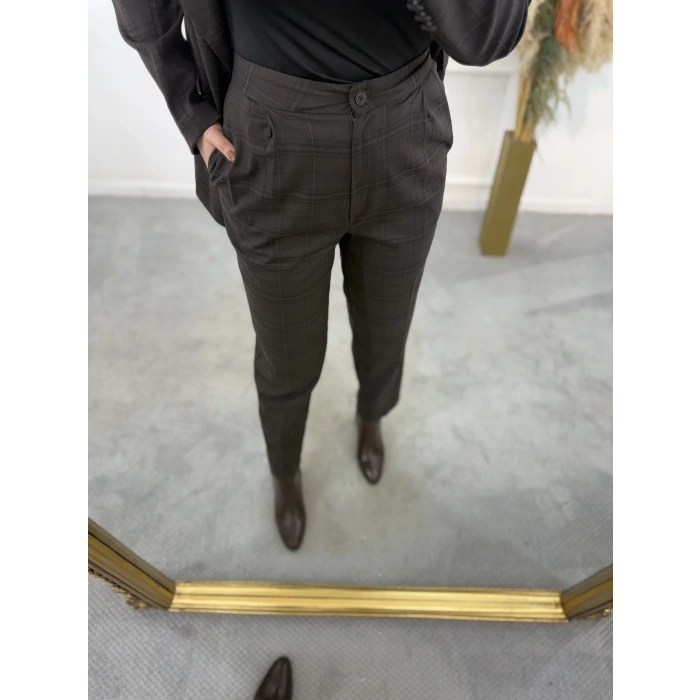 Legan Ekose Desenli Blazer İkili Takım