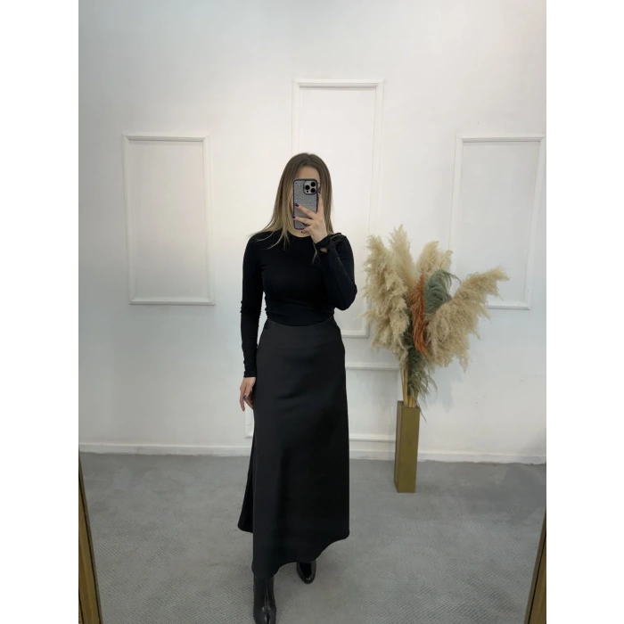 Leisa Pamuk Saten Düz Etek