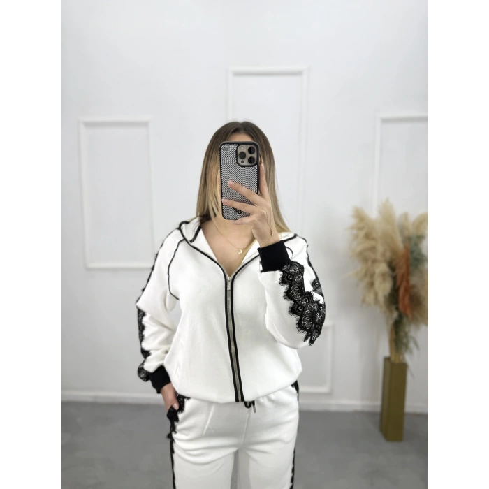 Leom Dantel Şeritli İkili Takım