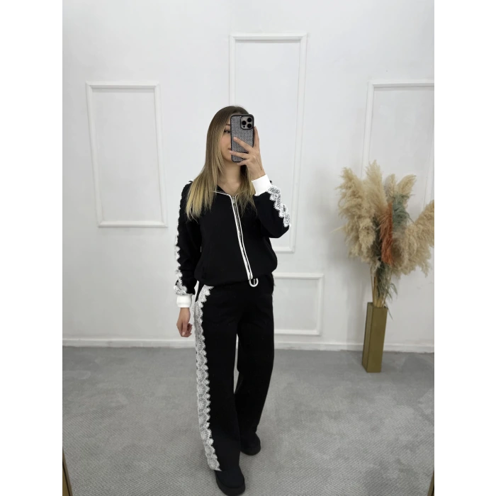 Leom Dantel Şeritli İkili Takım