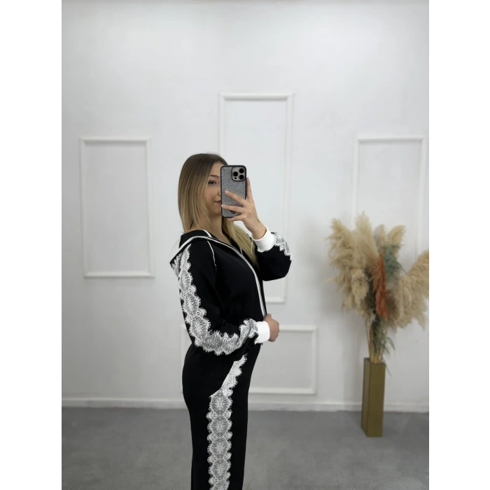 Leom Dantel Şeritli İkili Takım