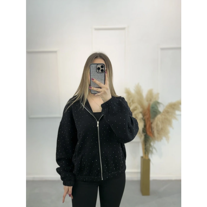 Nillo Taş Detaylı Kapişonlu Ceket